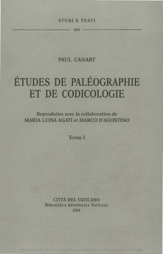 Études de paléographie et de codicologie