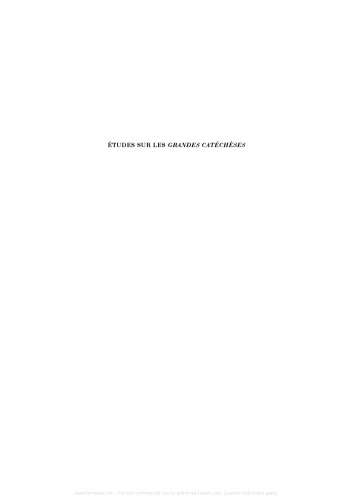 Études sur les grandes catéchèses de S. Théodore studite