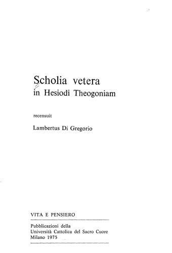Scholia vetera in Hesiodi Theogoniam