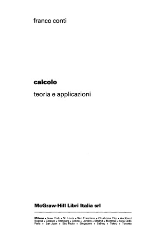 Calcolo: teoria e applicazioni