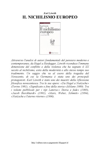 Il nichilismo europeo