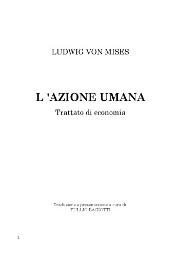 L'azione umana. Trattato di economia