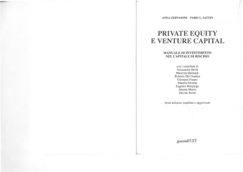 Private equity e venture capital. Manuale di investimento nel capitale di rischio. Ediz. ampliata