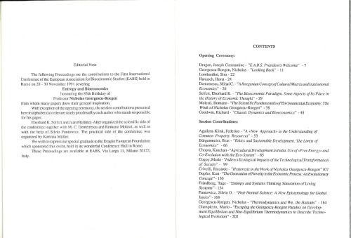 Entropy and Bioeconomics: Proceedings, first International Conference of the E.A.B.S., Rome 28-30 November 1991 (partial papers uploaded only)