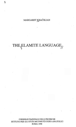 The Elamite Language