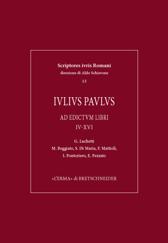 Iulius Paulus: Ad edictum libri IV-XVI