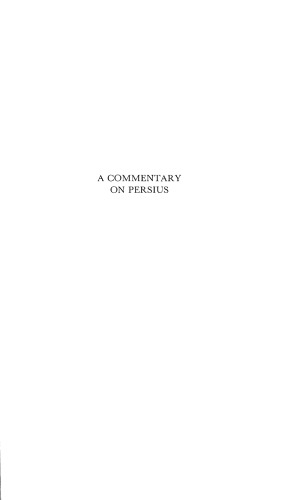 A Commentary on Persius