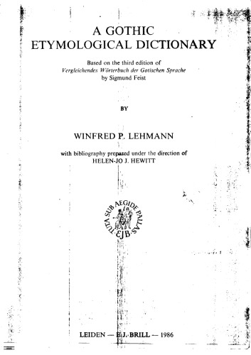 A Gothic Etymological Dictionary