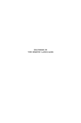 Diathesis in the Semitic Languages: A Comparative Morphological Study