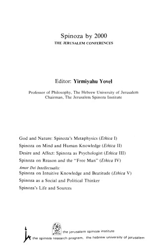 God and Nature Spinoza's Metaphysics: Spinoza's Metaphysics : Papers Presented at the First Jerusalem Conference (Ethica I (Spinoza By 2000, Vol. 1)