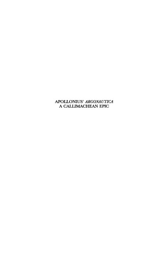 Apollonius' Argonautica: A Callimachean Epic