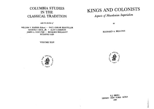 Kings and Colonists: Aspects of Macedonian Imperialism