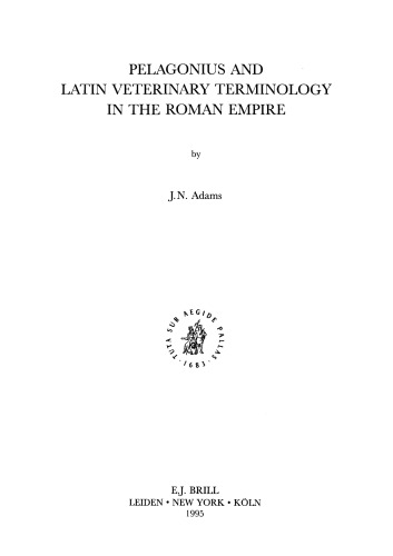 Pelagonius and Latin Veterinary Terminology in the Roman Empire