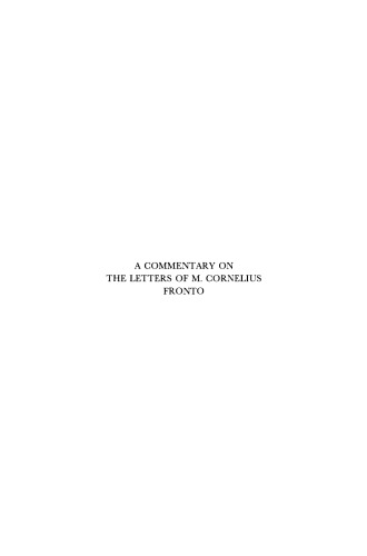 A Commentary on the Letters of M. Cornelius Fronto
