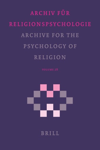 Archive for the Psychology of Religion - Archiv für Religionspsychologie (English - German Edition)