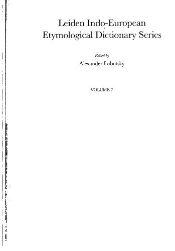 Etymological Dictionary of Latin and the Other Italic Languages (Leiden Indo-European Etymological Dictionary)