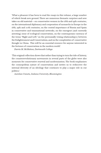 Cosmopolitan Conservatisms Countering Revolution in Transnational Networks, Ideas and Movements (c. 1700-1930)