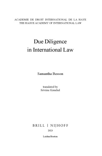 Due Diligence in International Law