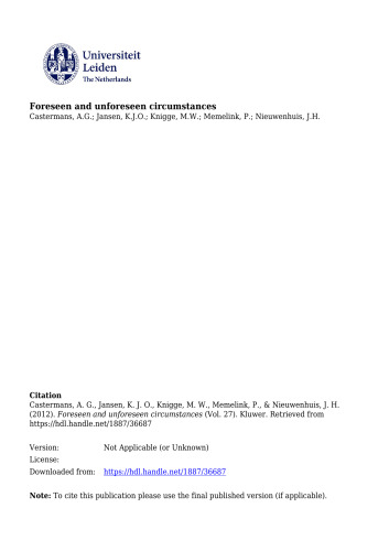 Foreseen and Unforeseen Circumstances
