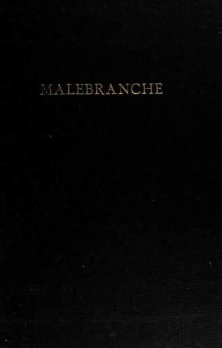 Malebranche: A Study of a Cartesian System