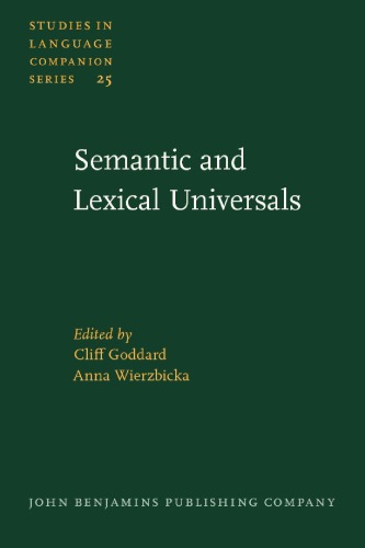 Semantic and Lexical Universals: Theory and Empirical Findings