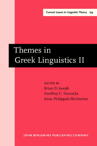 Themes in Greek Linguistics: Volume II