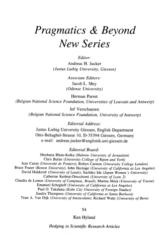 Hedging in Scientific Research Articles
