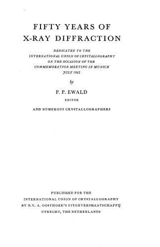 Fifty Years of X-Ray Diffraction