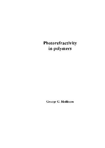Photorefractivity in polymers