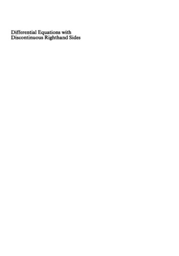Differential equations with discontinuous righthand sides. Control systems