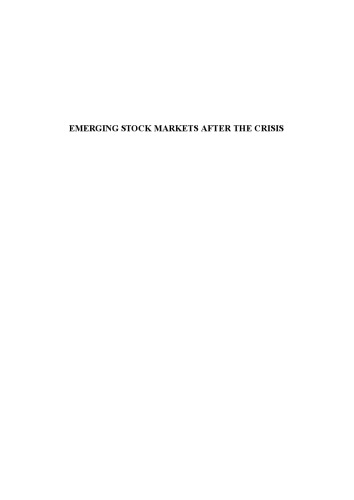 Emerging stock markets after the crisis (SUERF studies)