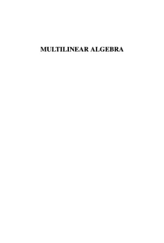 Multilinear Algebra