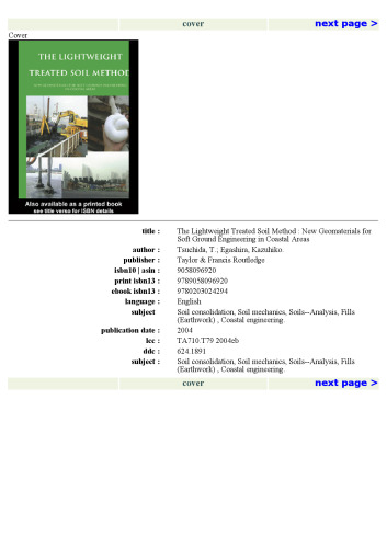 The Lightweight Treated Soil Method