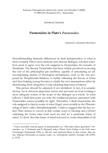 Bochumer Philosophisches Jahrbuch fur Antike und Mittelalter 5 (2000)