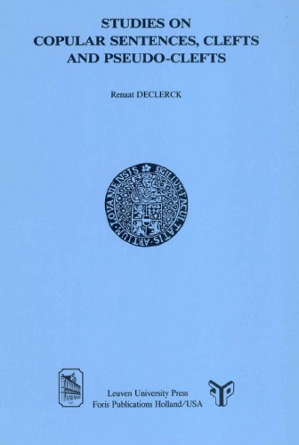 Studies on Copular Sentences, Clefts, and Pseudo-Clefts