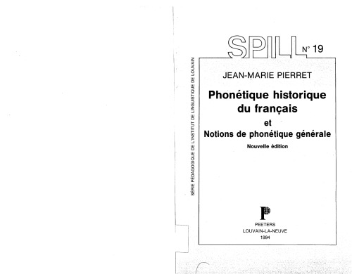 Phonétique historique du français et notions de phonétique générale