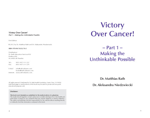 Victory over cancer book ( Part 1 and 2 Complete ) - Orthomolecular Medicine