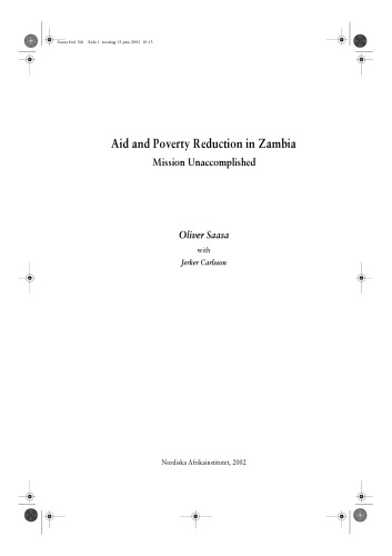 Aid and Poverty Reduction in Zambia: Mission Unaccomplished