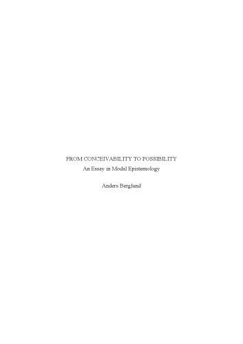 From Conceivability to Possibility: An Essay in Modal Epistemology