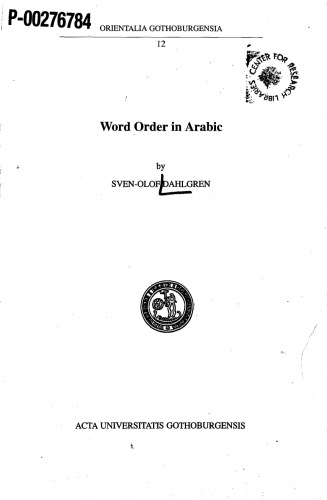 Word order in Arabic