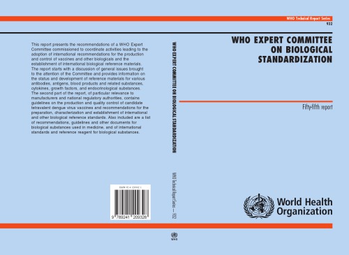 Who Expert Committee on Biological Standardization 55th Report