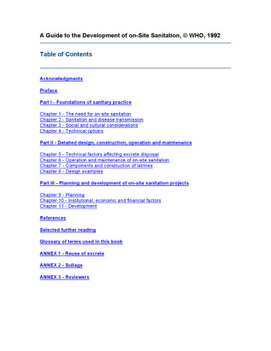 A Guide to the Development of On-Site Sanitation