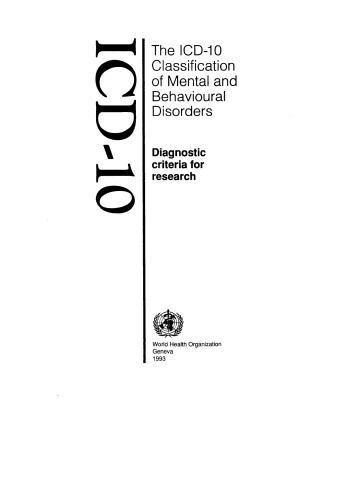The Icd-10 Classification of Mental and Behavioral Diseases