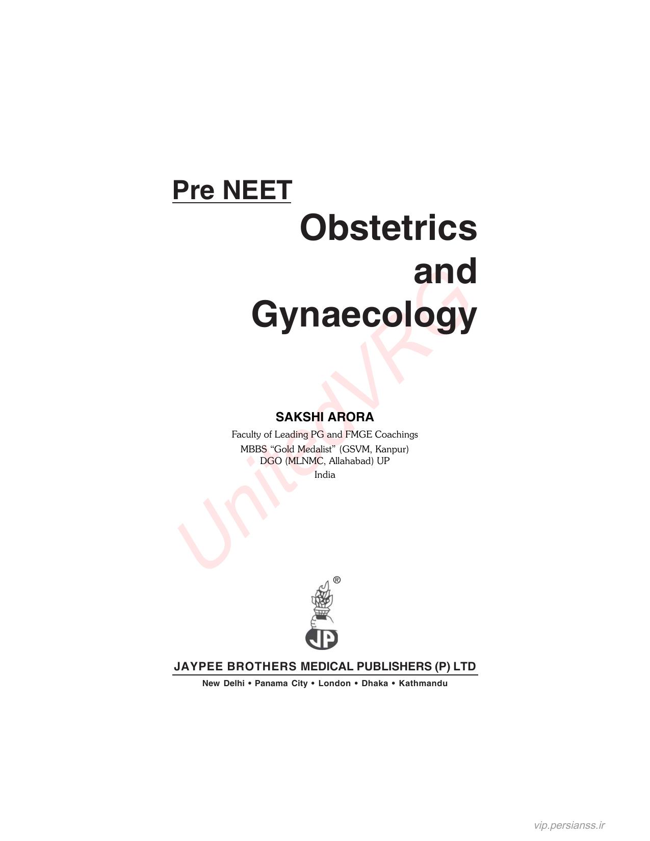 Jaypee’S Pre Neet Obstetrics & Gynecology