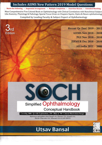 SOCH SIMPLIFIED OPHTHALMOLOGY CONCEPTUAL HANDBOOK 3ED (PB 2019)