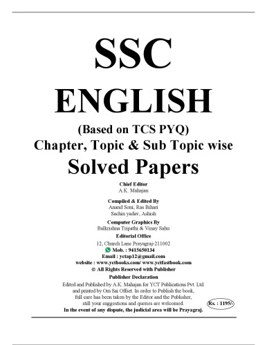 SSC 2024 General English Chapter-wise Solved Papers