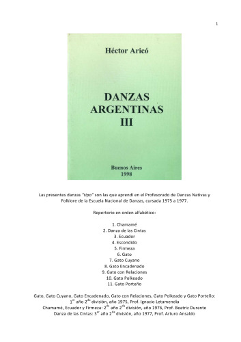 Danzas argentinas III