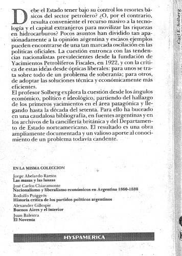 Petróleo y nacionalismo en la Argentina