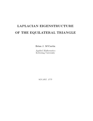 Laplacian Eigenstructure of the Equilateral Triangle