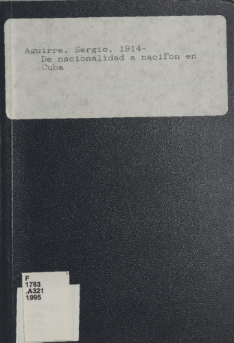 De nacionalidad a nación en Cuba